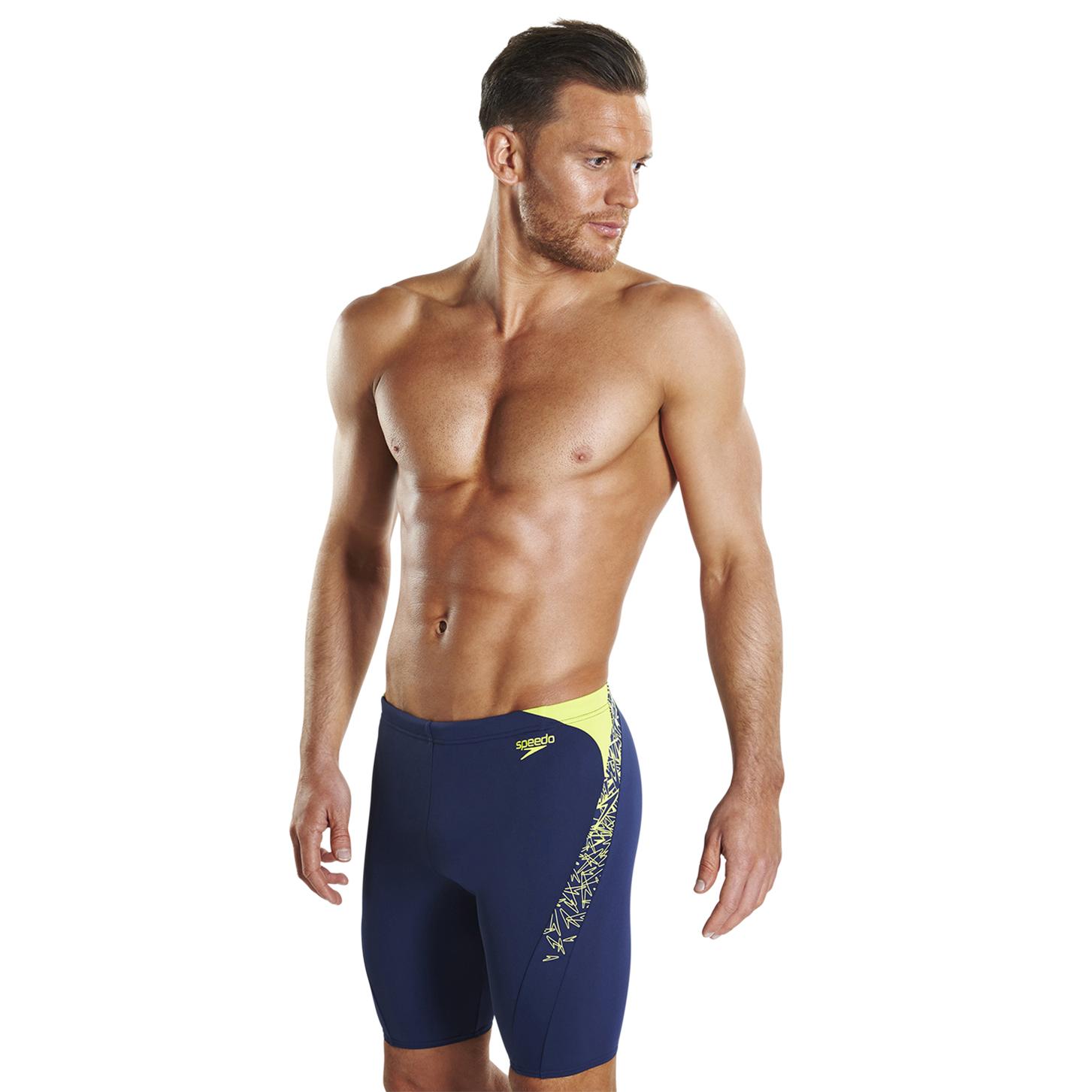 Speedo Boom Splice Jammer Men Navy Lime Run Charlie