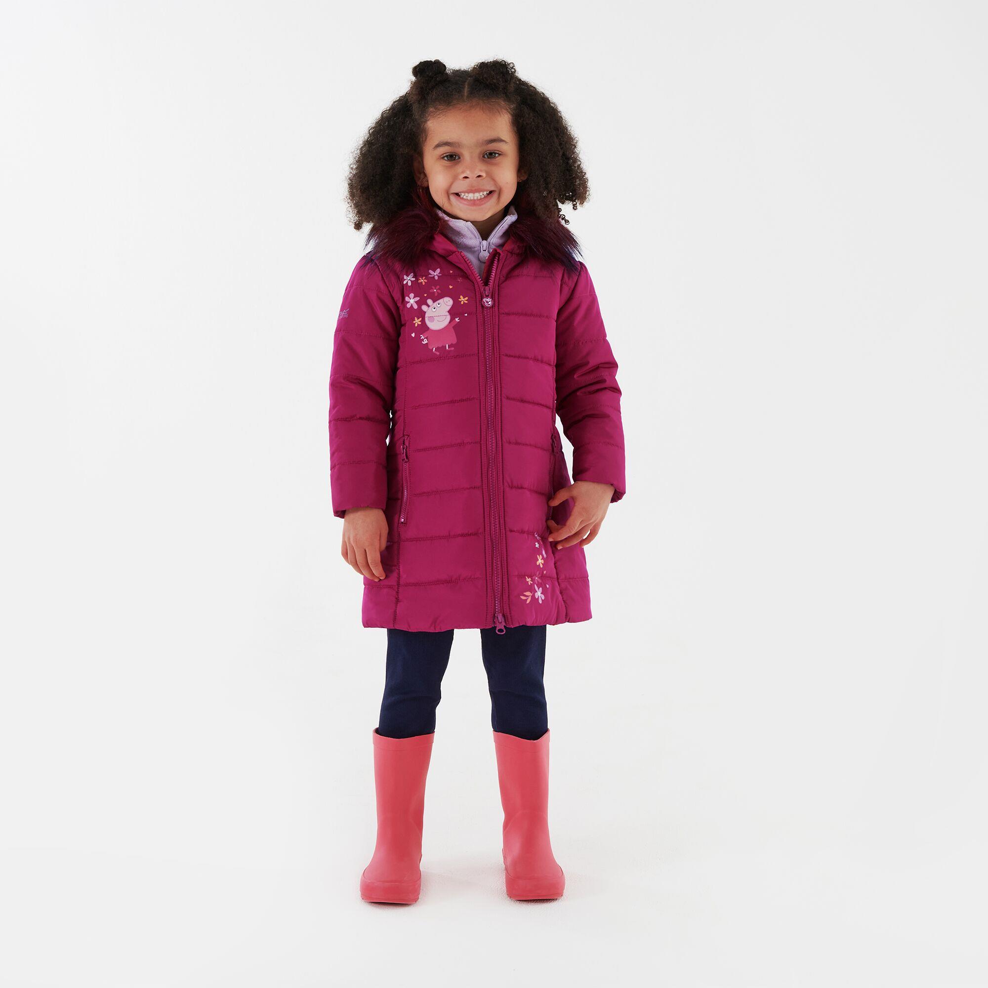 Regatta Peppa Pig Girls Padded Jacket Run Charlie