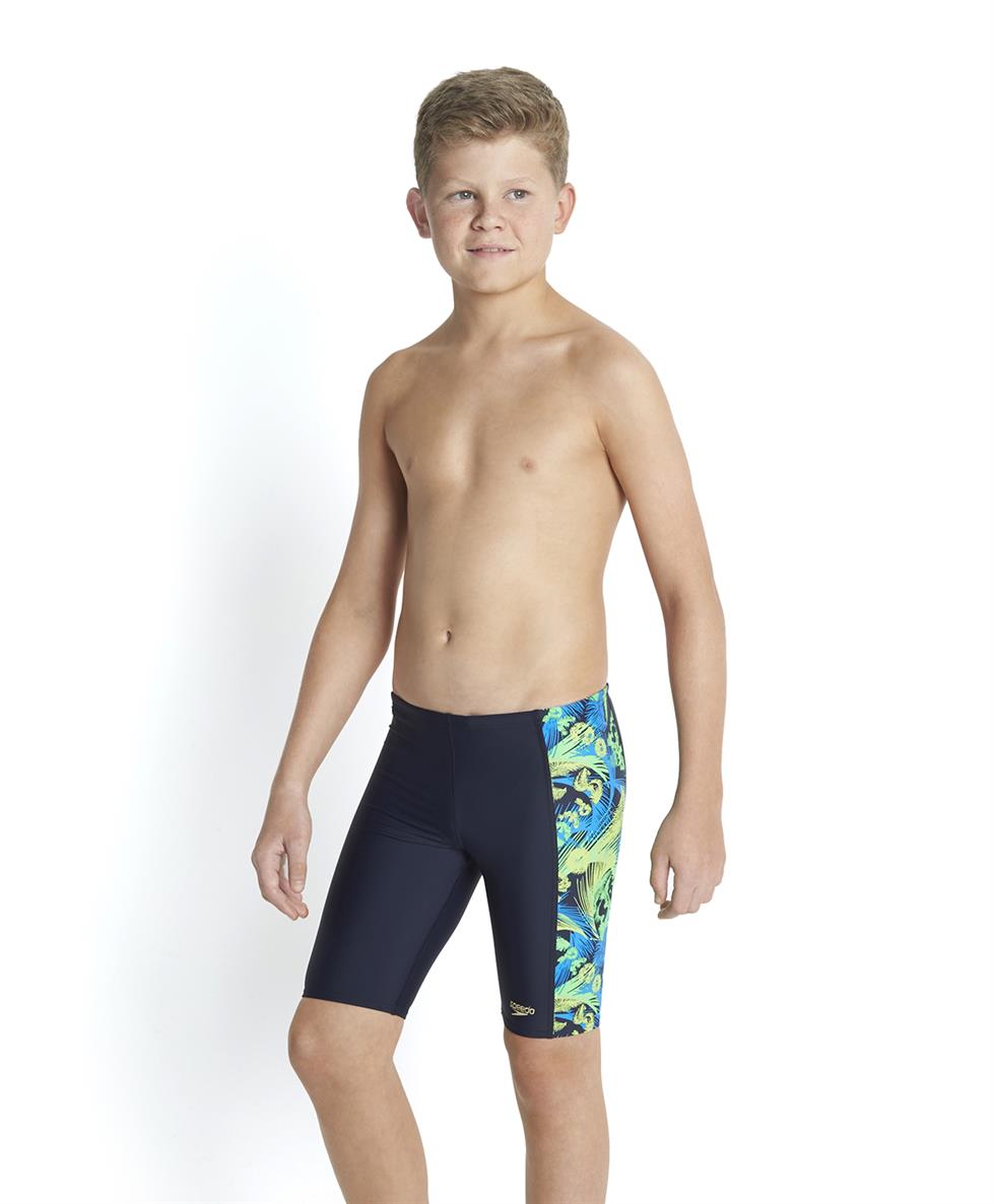 Speedo Boys Beachpunch Allover Panel Jammer Swim Short Run Charlie