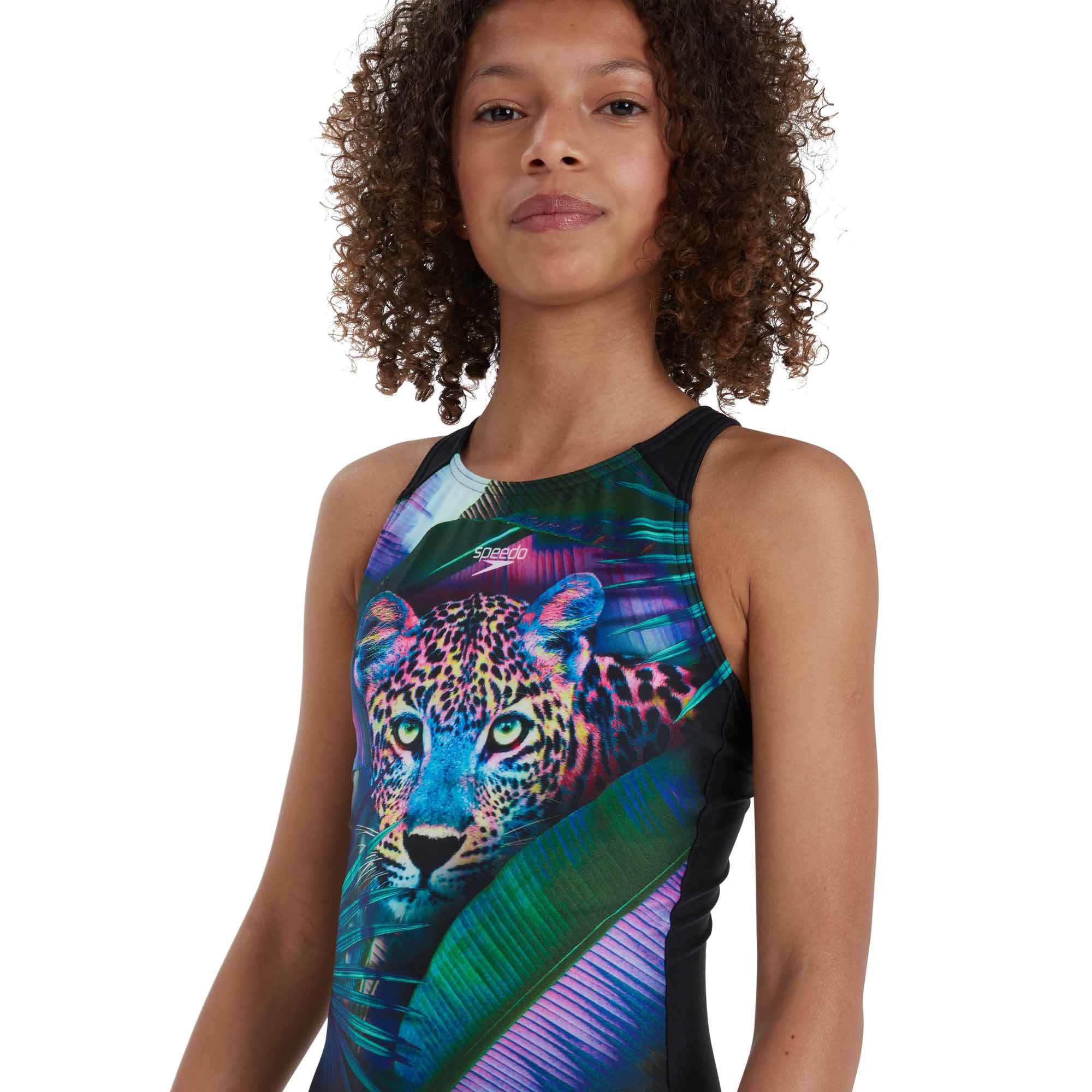 Speedo Digital Placement Pulseback Girls Swimsuit Run Charlie