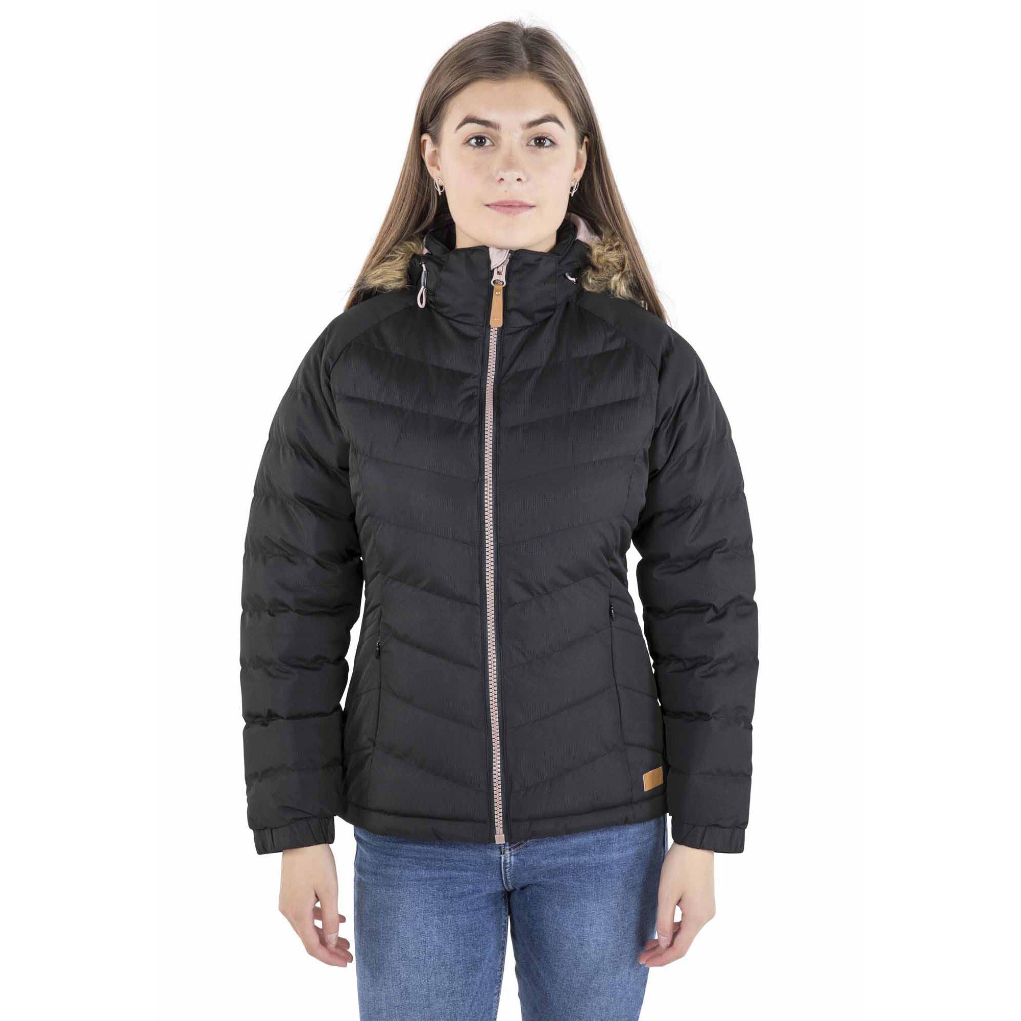 Veste Matelassée TRESPASS Nadina Pour Femme - Noire - Pour Randonnée Et Loisirs En Plein Air