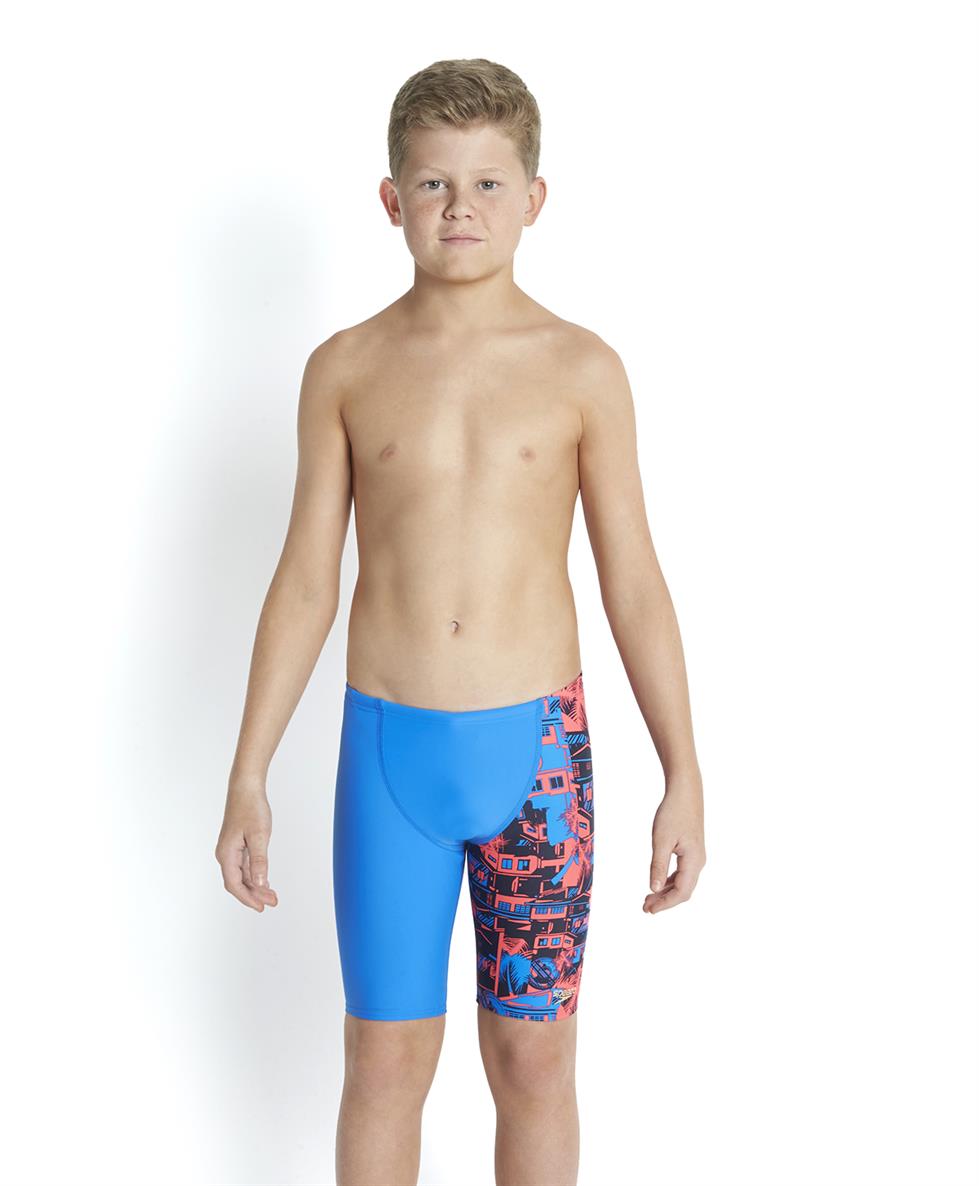 Speedo Boys Favelamix Allover V Cut Panel Jammer Run Charlie