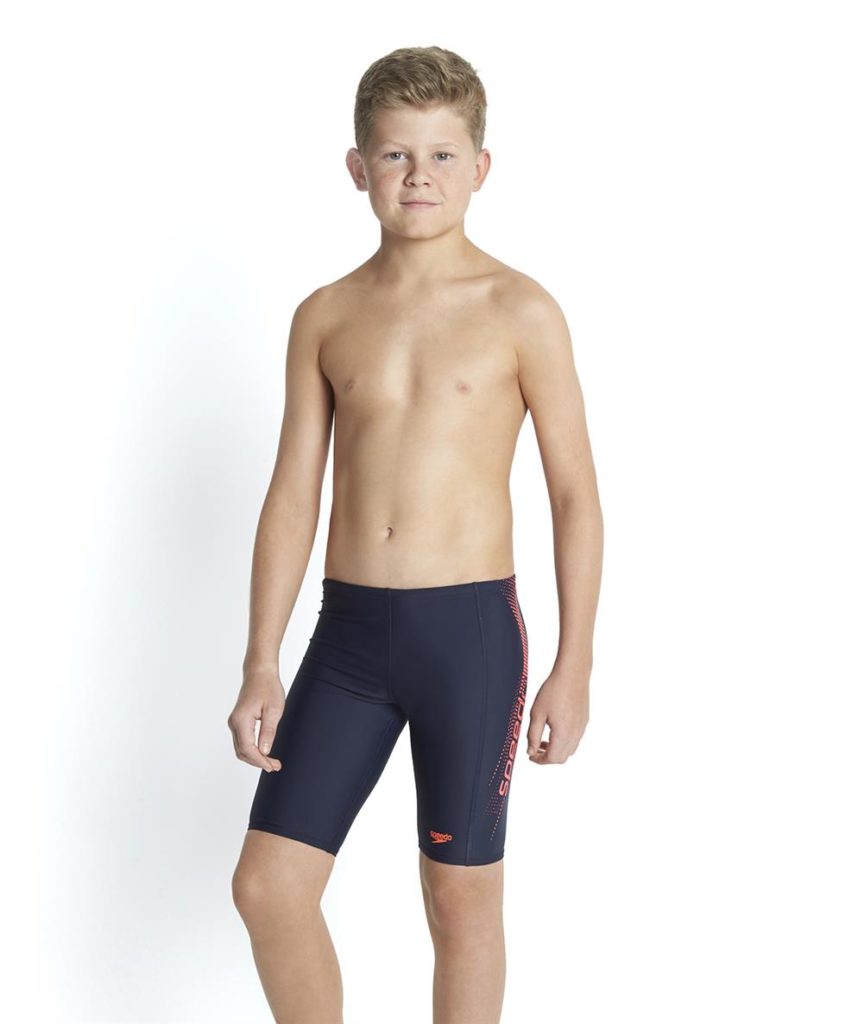 Speedo Boys Logo Panel Jammers Swim Shorts Navy Run Charlie