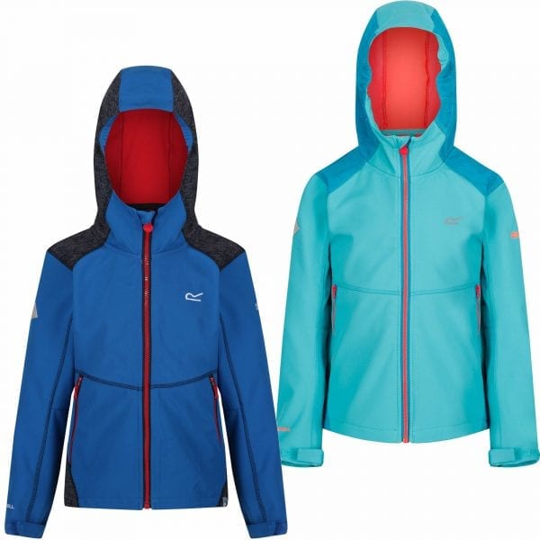 Regatta Kids Acidity III Lightweight Water Repellent and Wind Resistant Hooded Jacket Softshell