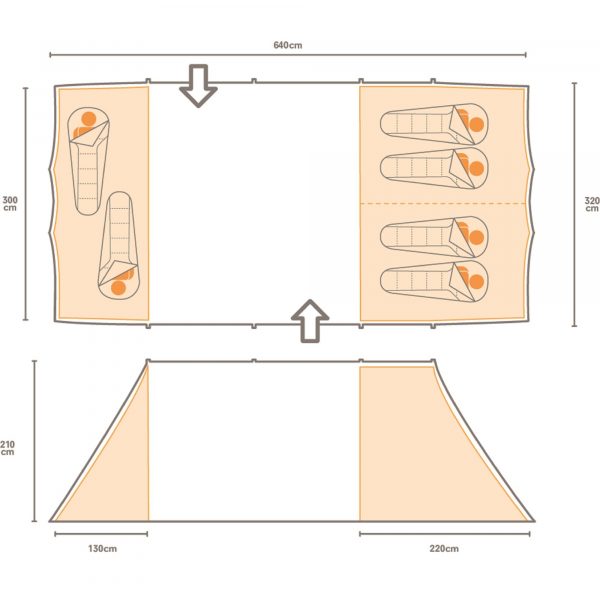 Regatta Karuna Vis a Vis 6 Man Tunnel Tent