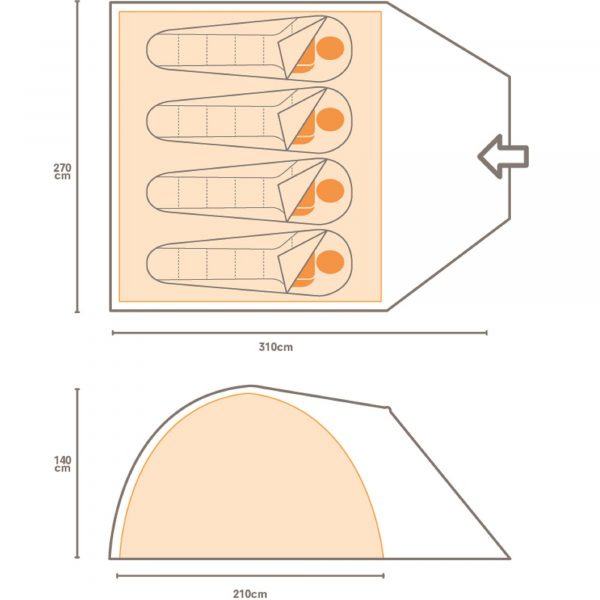 Regatta Kivu 4 V2 4 Man Dome Tent