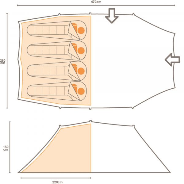 Regatta Vester 4 Man Tunnel Tent