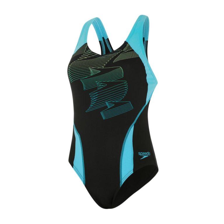 Speedo Boom Placement Racerback Ladies Swimsuit Black Aquasplash Run