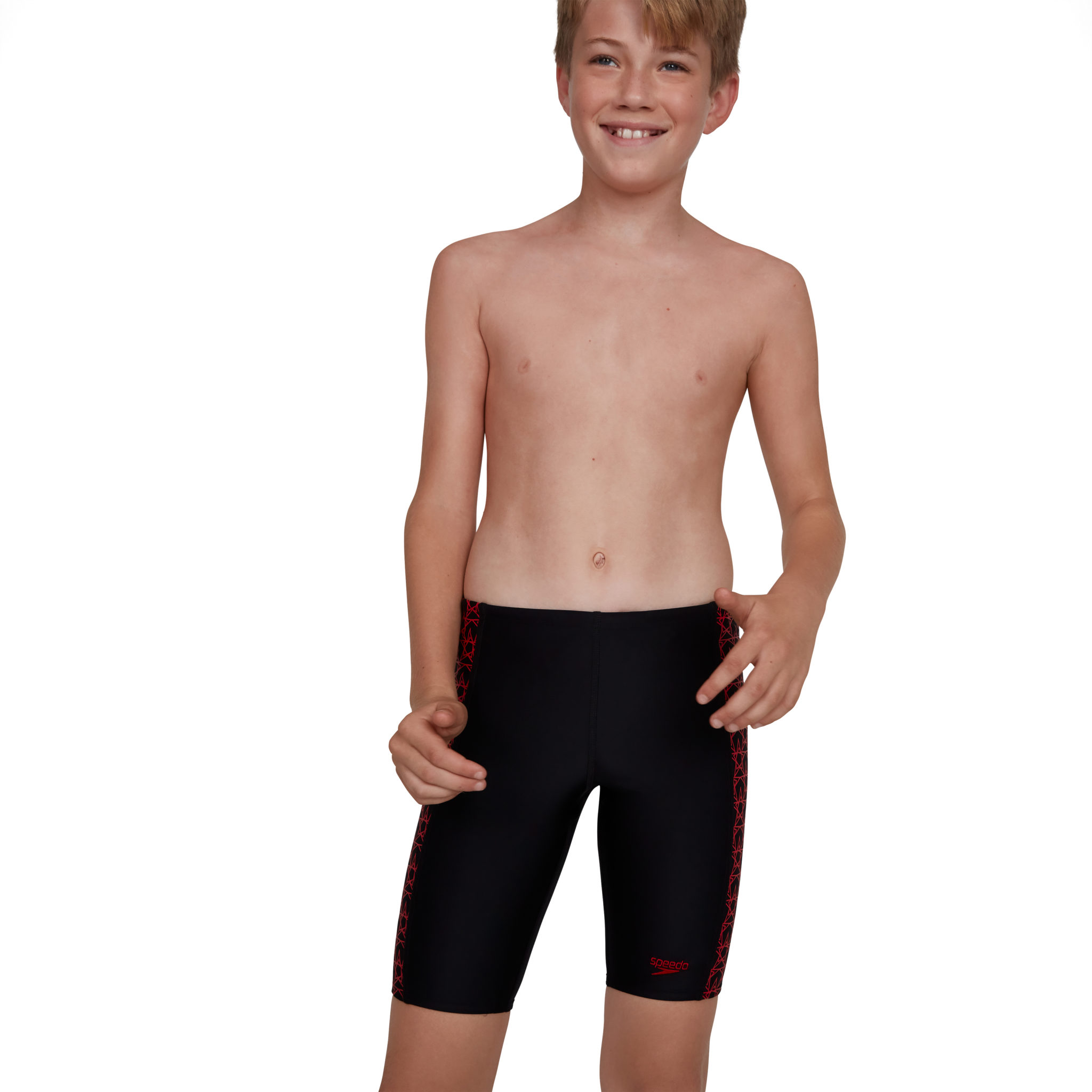Speedo Boomstar Splice Boys Jammer Black/Red Run Charlie