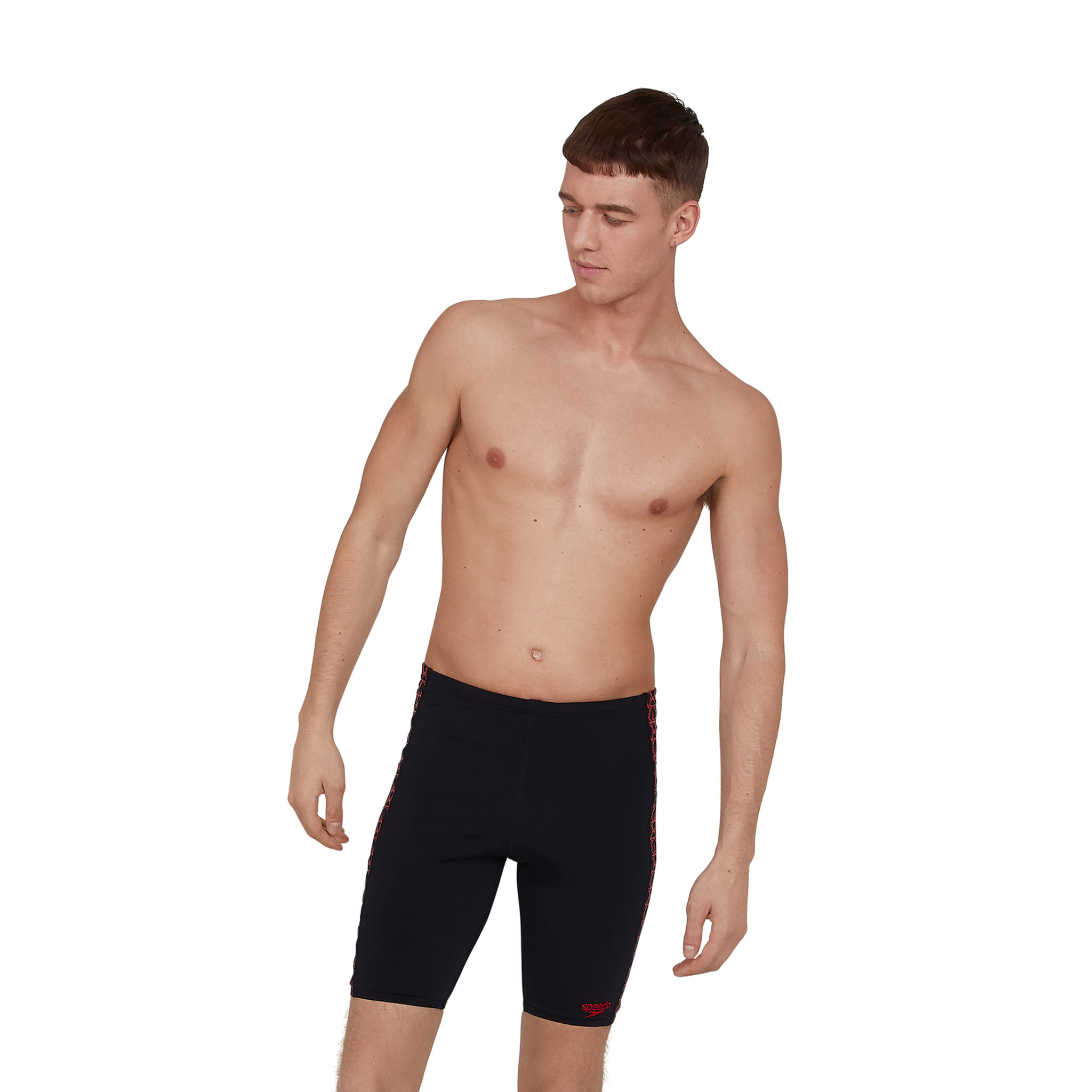 Speedo BoomStar Splice Mens Jammer Black/Red Run Charlie