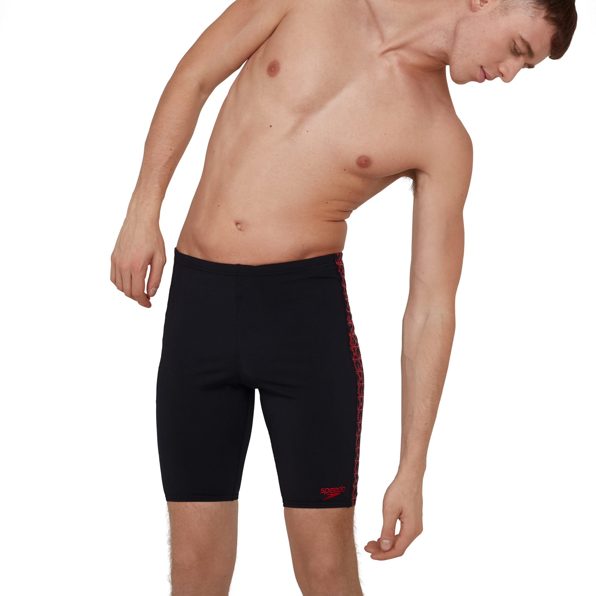 Speedo BoomStar Splice Mens Jammer Black/Red Run Charlie