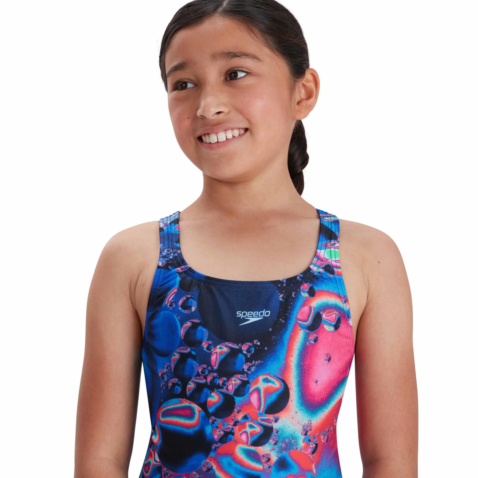 Speedo Digital Placement Medalist Girls Swimsuit Run Charlie