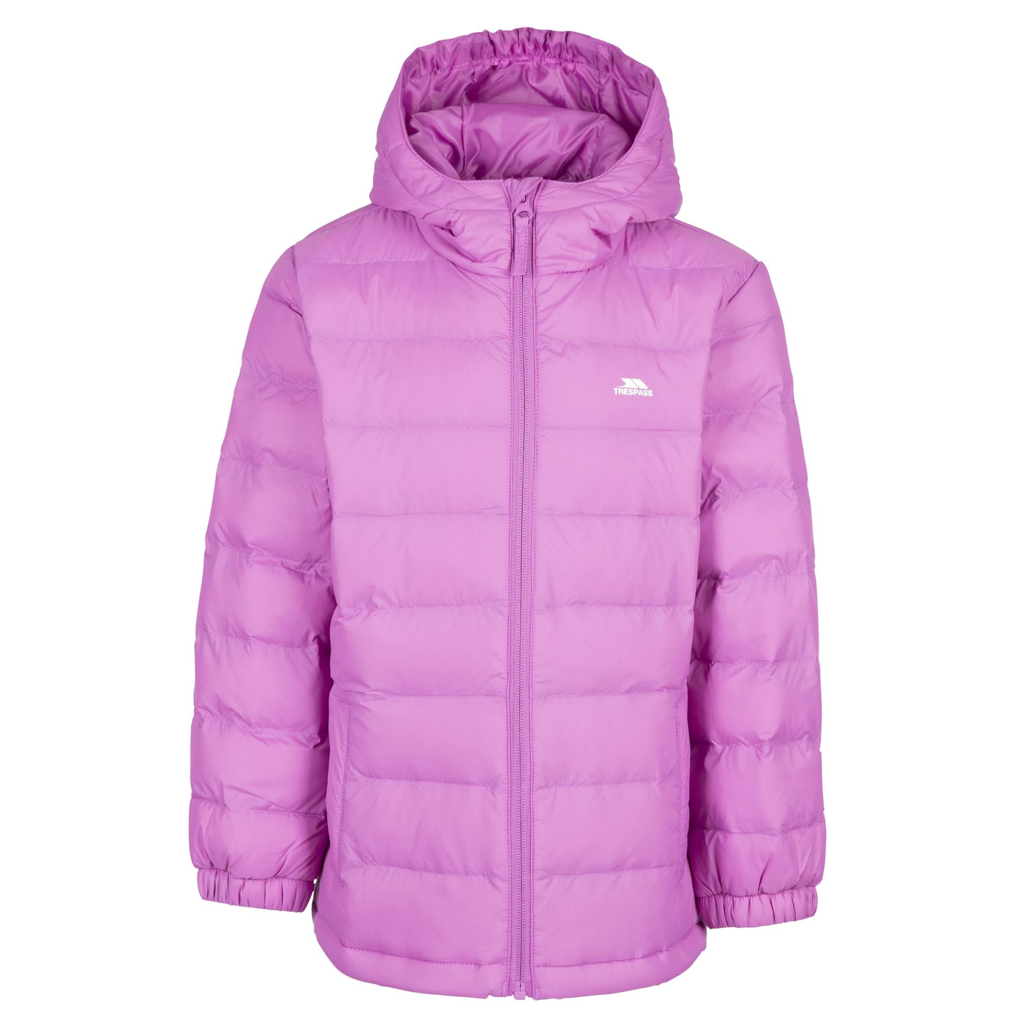 Trespass Primula Girls Padded Hooded Quilted Coat – Water Resistant School Jacket (Polyester)