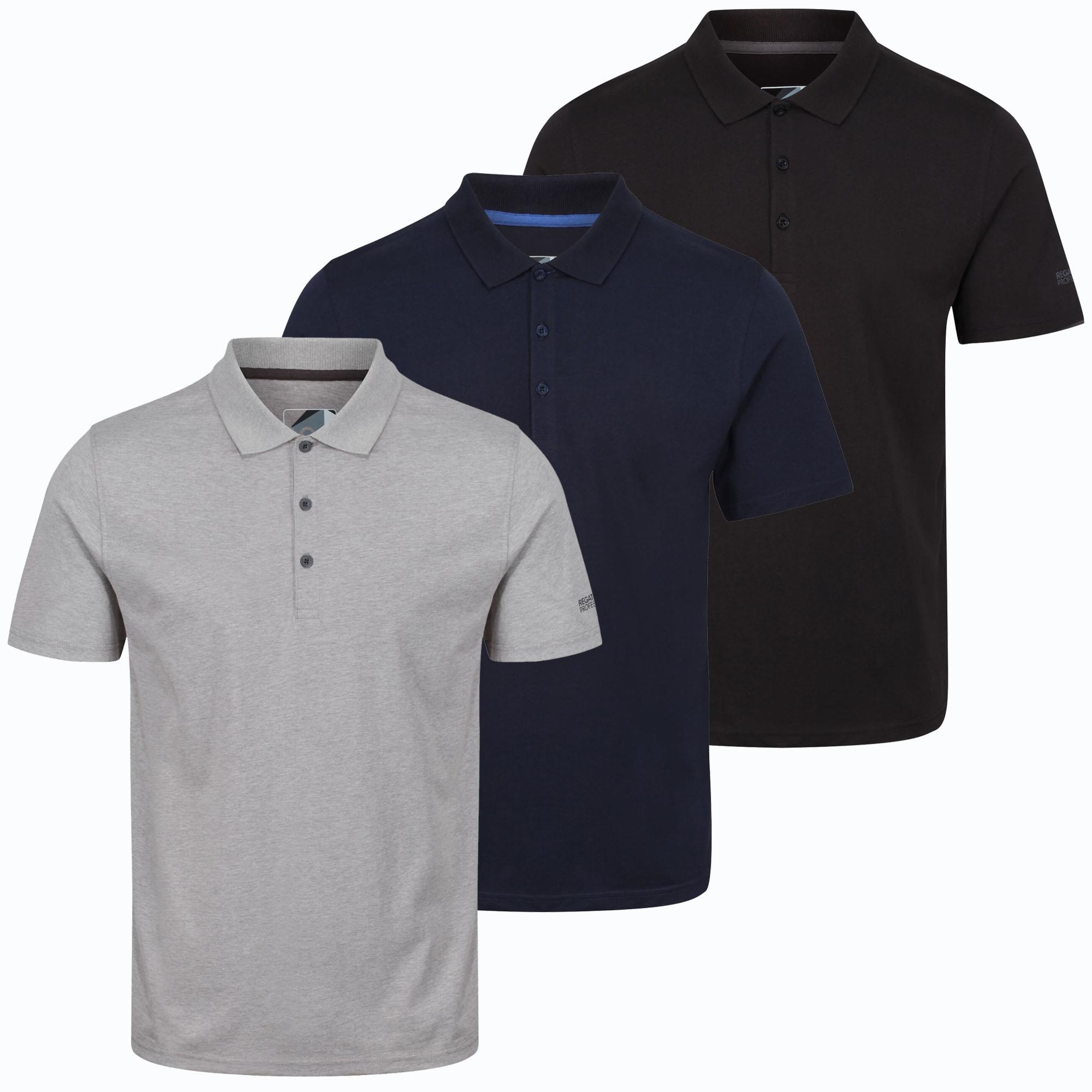 Regatta Mens Essentials 3 Pack Polo Shirts Run Charlie