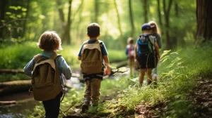 children hiking