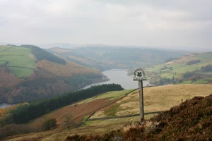 national trust sign overlooking a valley