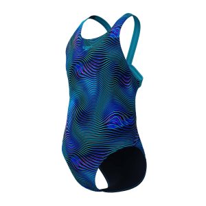 Speedo Girls Printed Leaderback Swimsuit