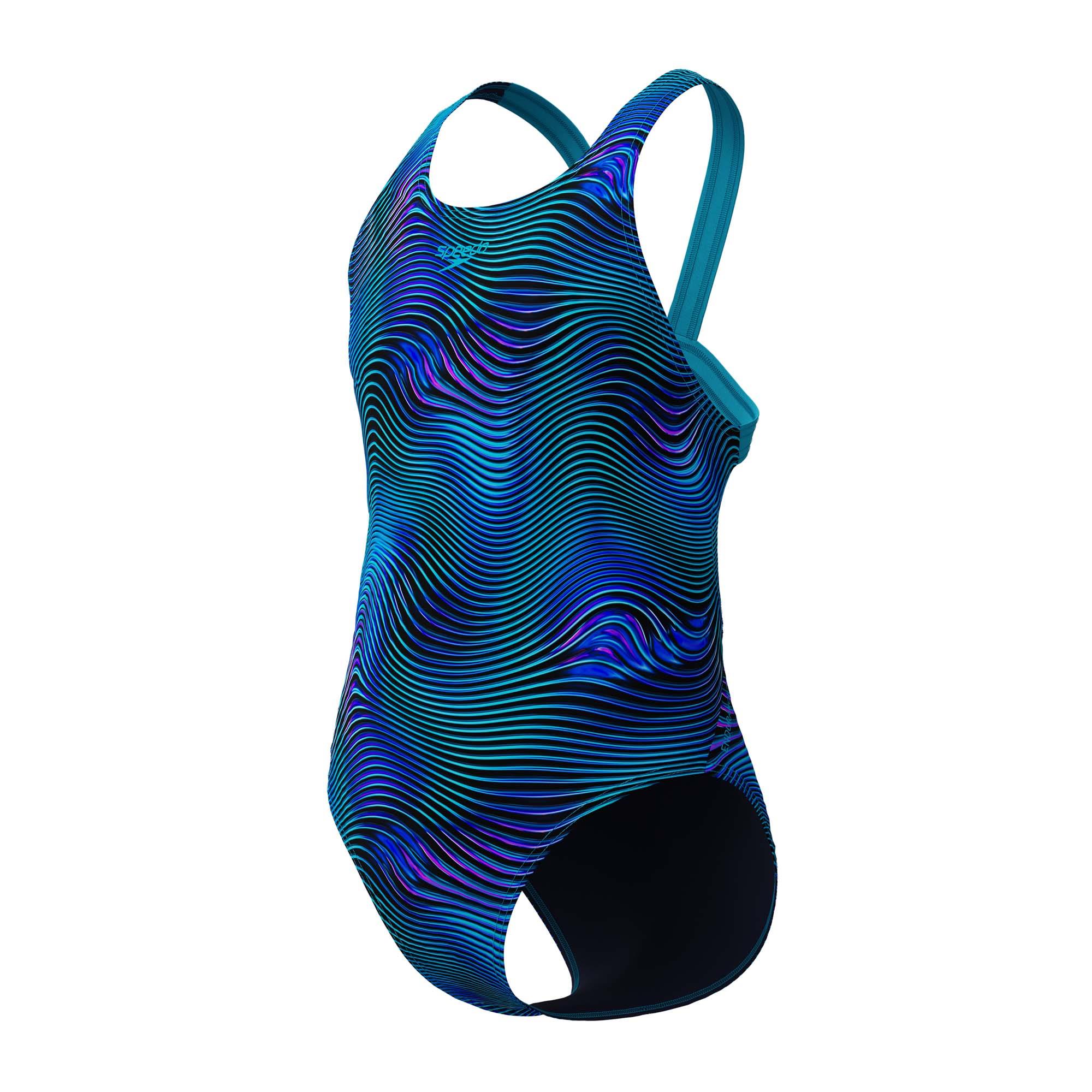 Speedo Girls Printed Leaderback Swimsuit