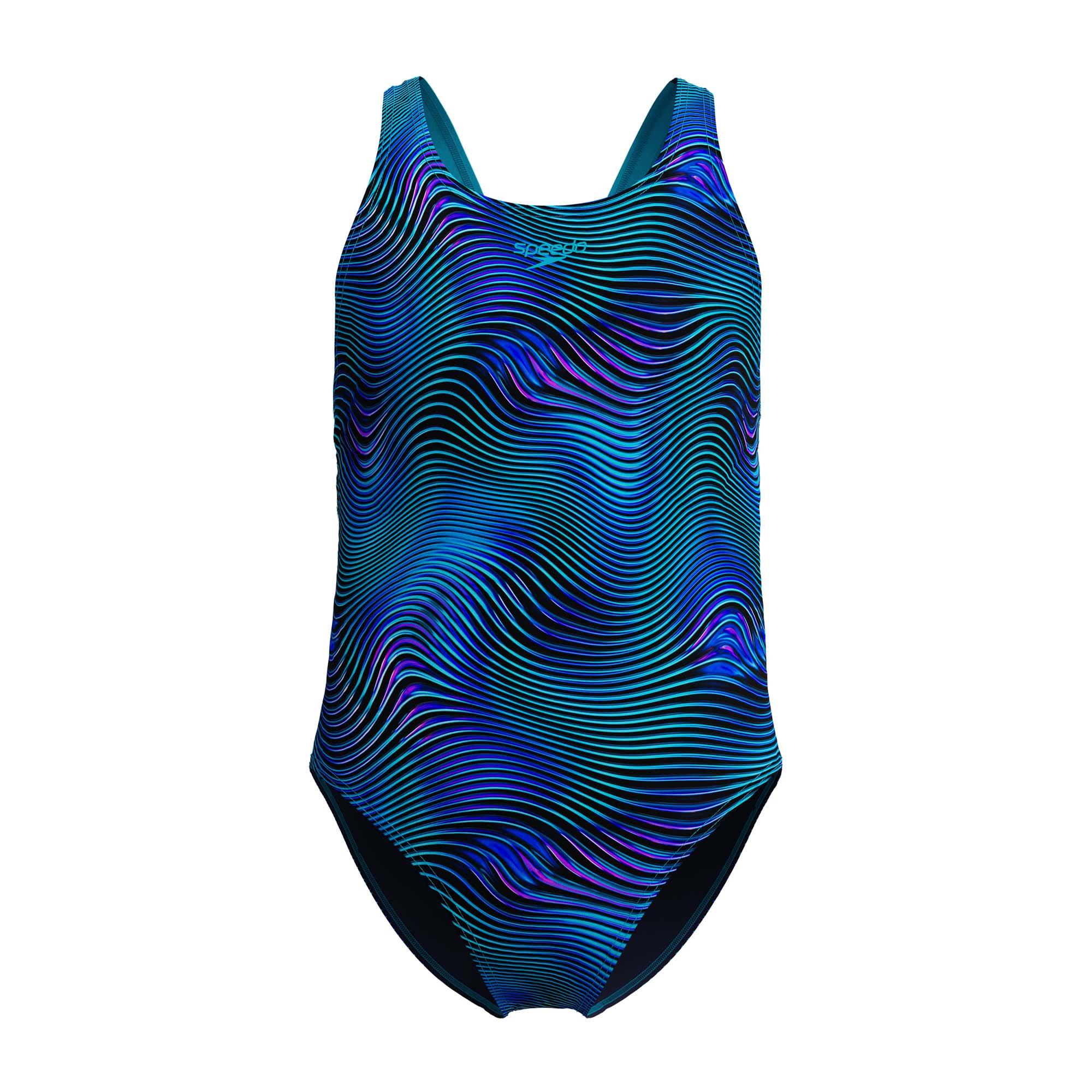 Speedo Girls Printed Leaderback Swimsuit - Image 2