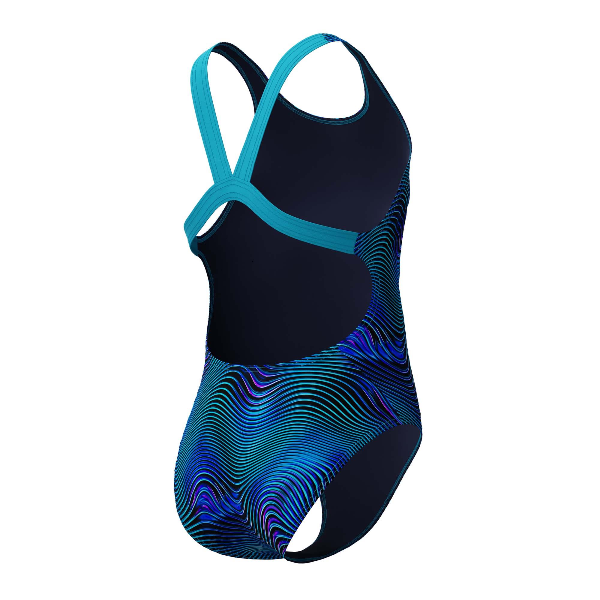 Speedo Girls Printed Leaderback Swimsuit - Image 4