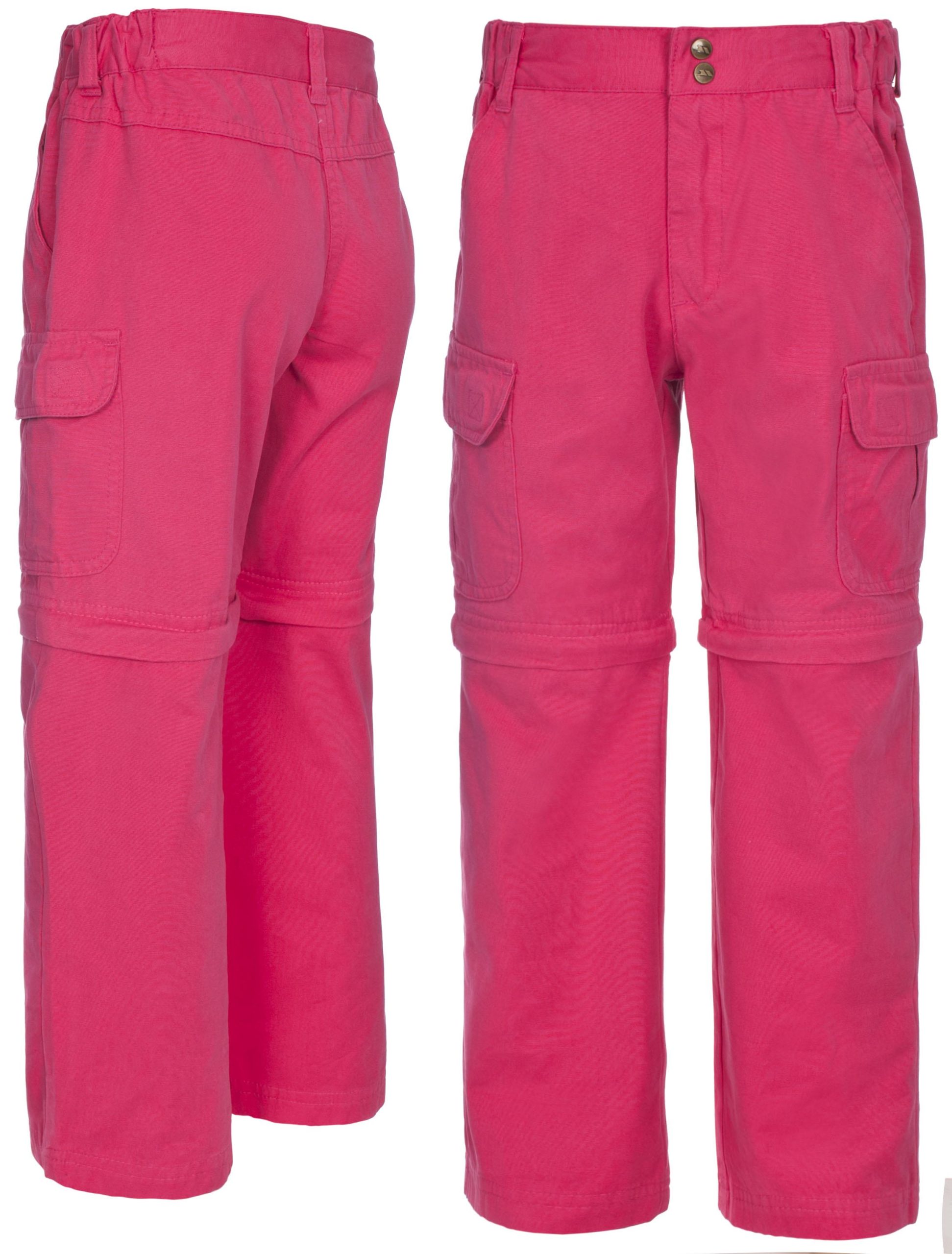 Trespass Layton Kids Zip-off Cargo Walking Trousers 11-12 Yrs Sorbet - Image 3
